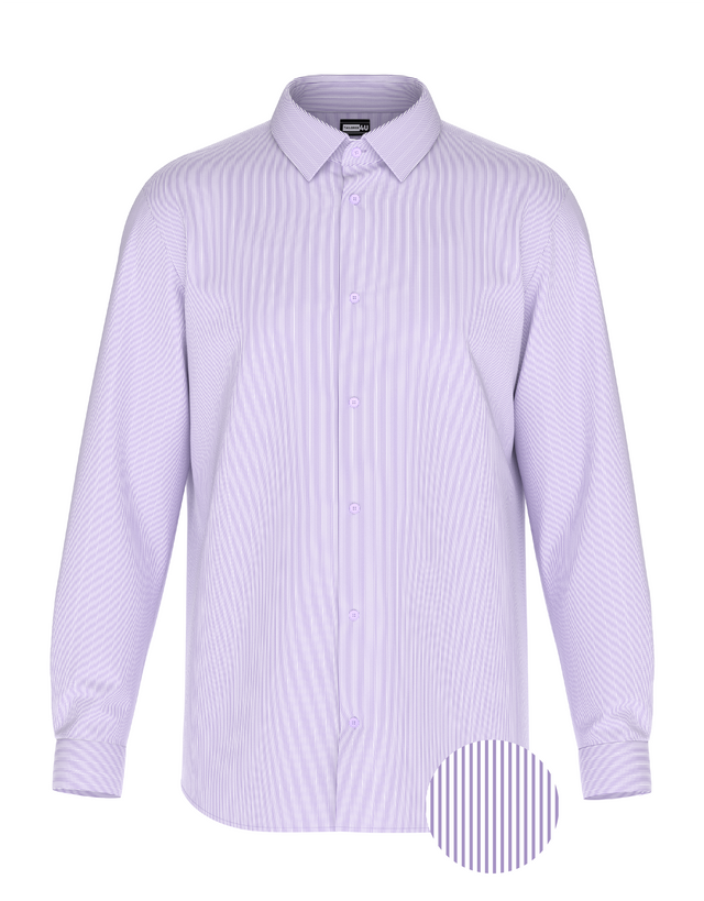 Tailored Purple Exquisite Shirt Crisp White Lines In Icy Cotton 4 Way Stretch