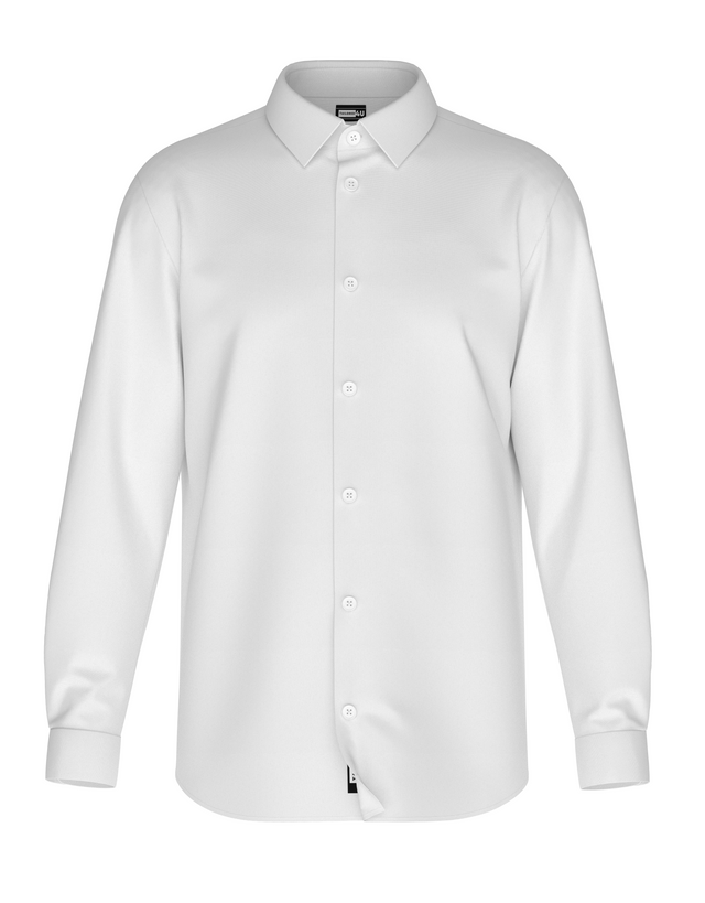 Tailored Black Pant In Icy Cotton with Tailored White Shirt