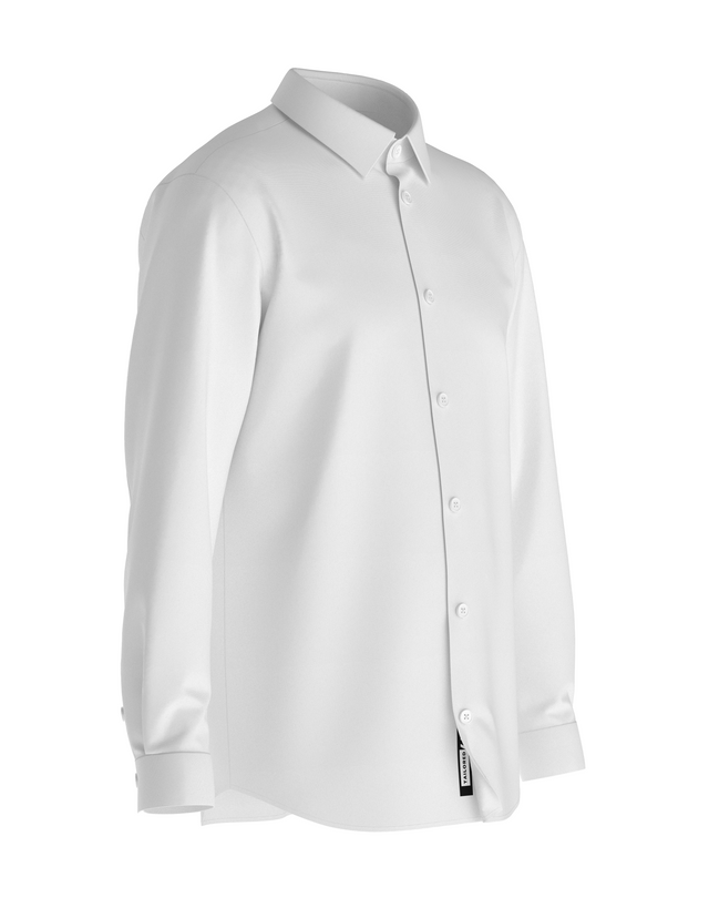 Tailored White Shirt In Icy Cotton 4-Way Stretch