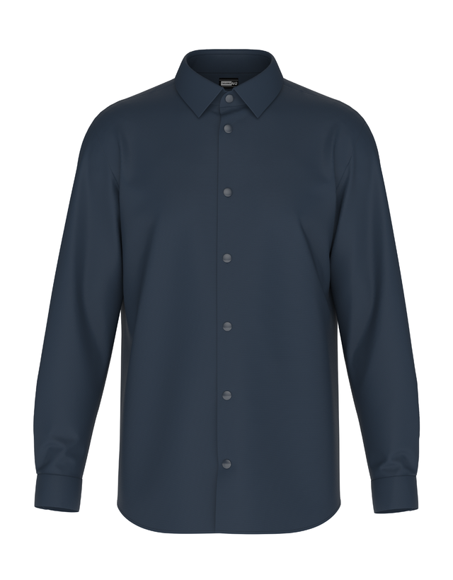 Tailored Midnight Blue Shirt In Icy Cotton 4-Way Stretch