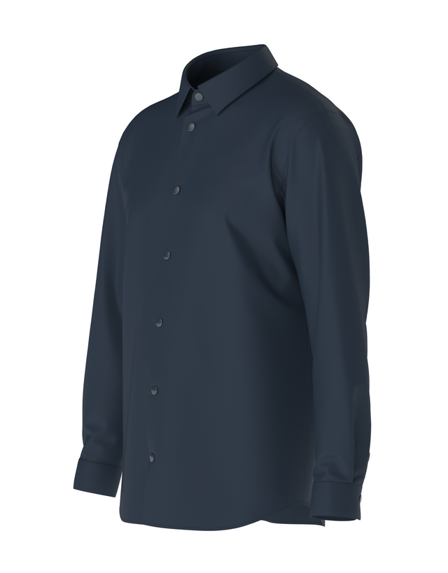 Tailored Midnight Blue Shirt In Icy Cotton 4-Way Stretch