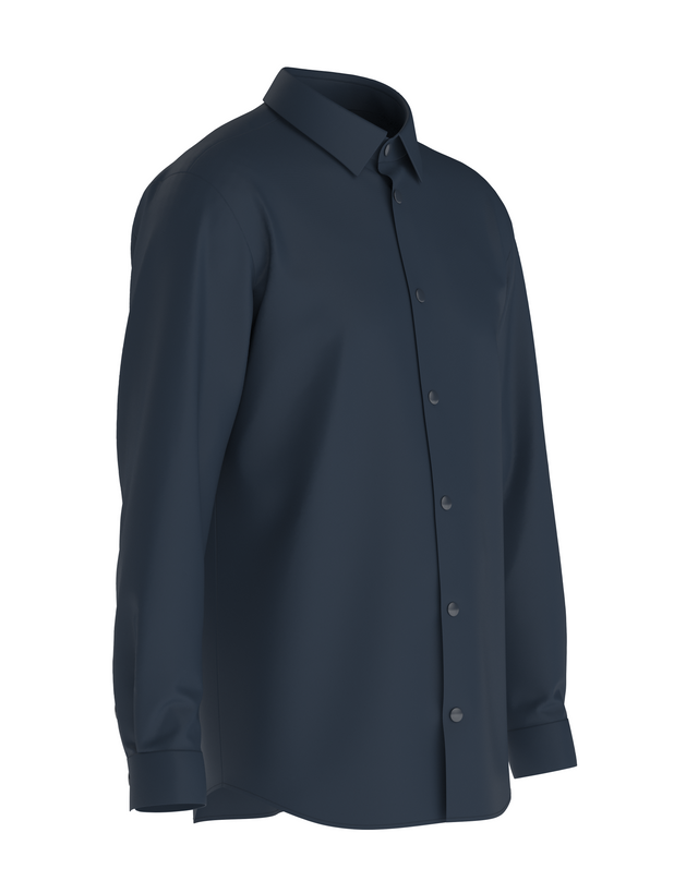 Tailored Midnight Blue Shirt In Icy Cotton 4-Way Stretch