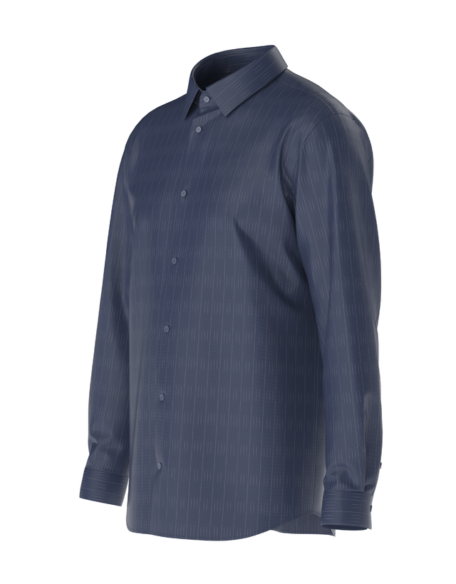 Tailored Navy Blue Shirt In Icy Cotton 4-Way Stretch