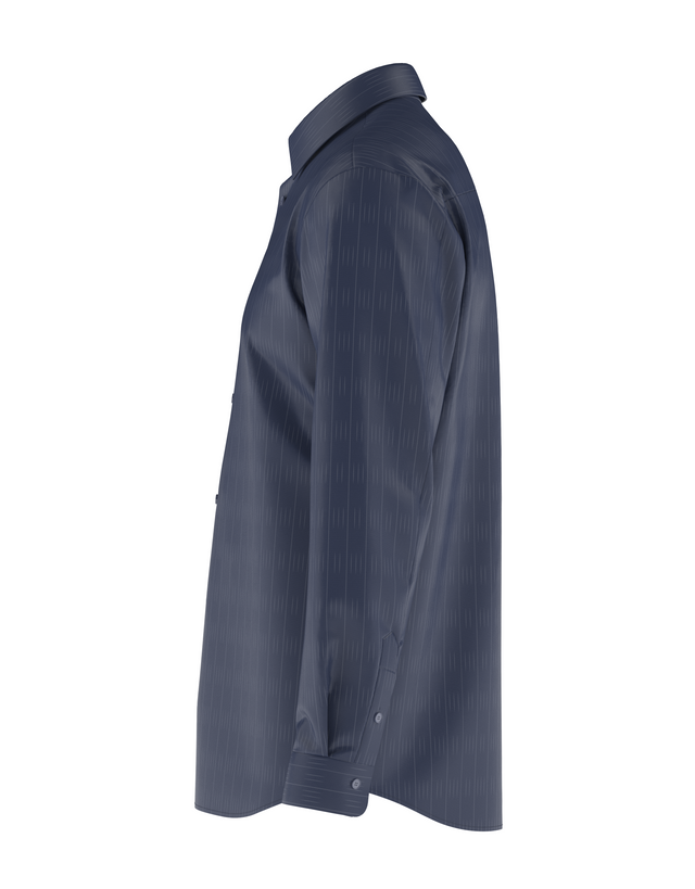 Tailored Navy Blue Shirt In Icy Cotton 4-Way Stretch