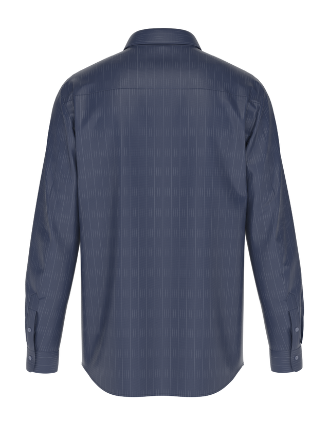 Tailored Navy Blue Shirt In Icy Cotton 4-Way Stretch