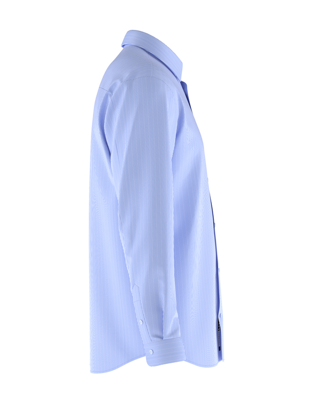 Tailored Blue White Lines Shirt In Icy Cotton 4-Way Stretch