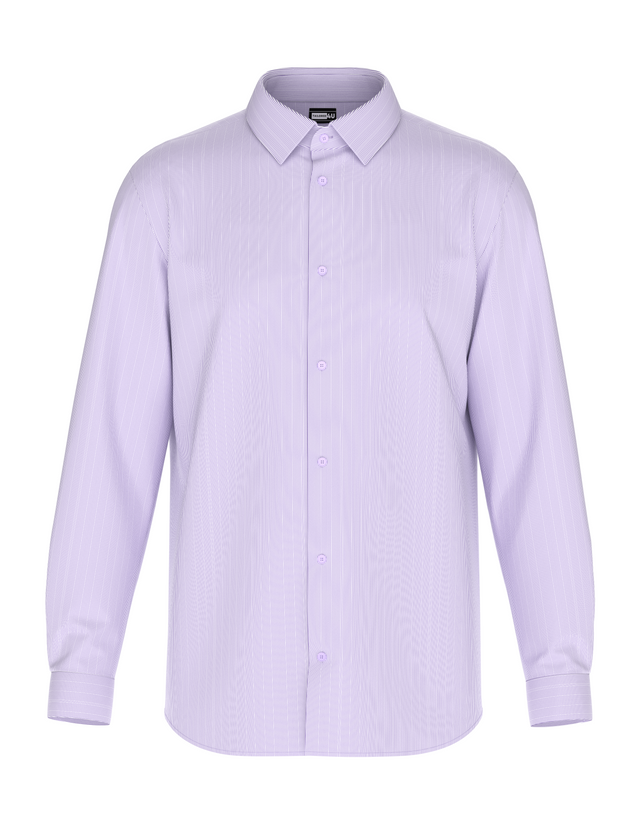 Tailored Slate Gray Pant In Icy Cotton with Tailored Purple Exquisite Shirt Crisp White Lines