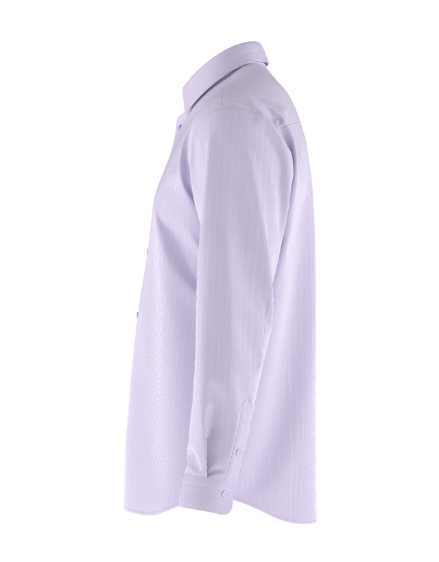 Tailored Slate Gray Pant In Icy Cotton with Tailored Purple Exquisite Shirt Crisp White Lines