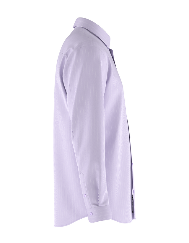 Tailored Slate Gray Pant In Icy Cotton with Tailored Purple Exquisite Shirt Crisp White Lines