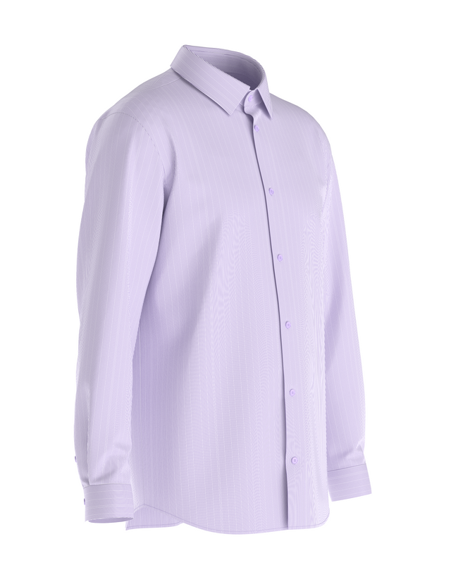 Tailored Slate Gray Pant In Icy Cotton with Tailored Purple Exquisite Shirt Crisp White Lines