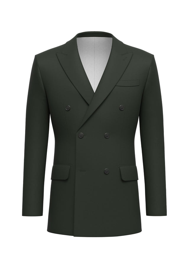 Mid Night Green 100% Wool 120s Jacket