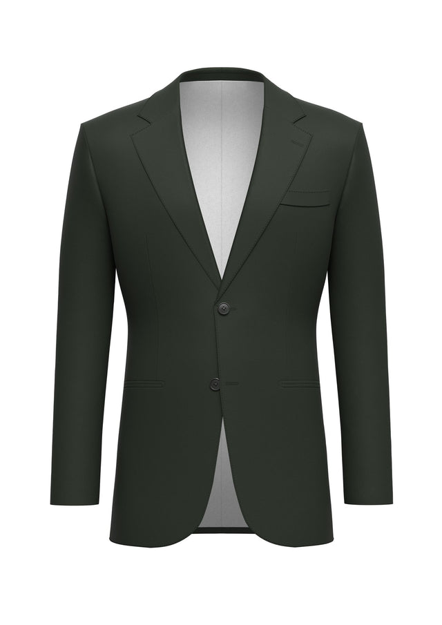 Mid Night Green 100% Wool 120s Jacket