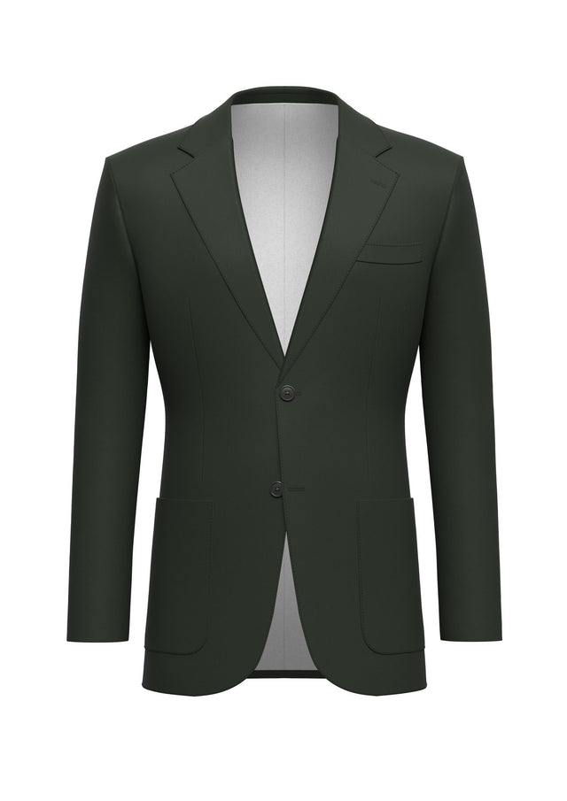 Mid Night Green 100% Wool 120s Jacket