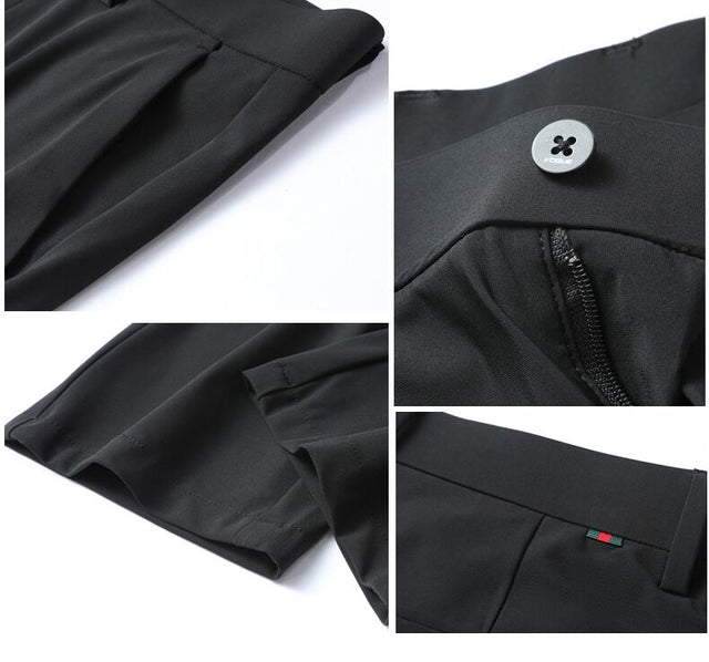 Tailored Black 4-Way Stretch Dress Casual Men Pant In Icy Cotton