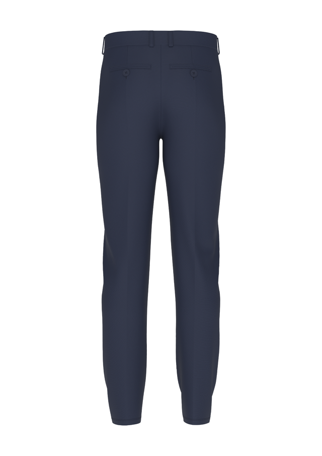 Tailored Navy Blue 4-Way Stretch Dress Casual Pant In Icy Cotton