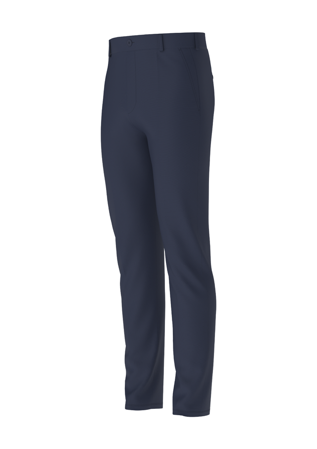 Tailored Navy Blue 4-Way Stretch Dress Casual Pant In Icy Cotton