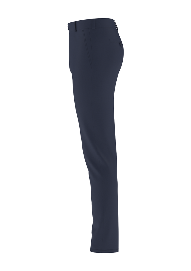 Tailored Navy Blue 4-Way Stretch Dress Casual Pant In Icy Cotton