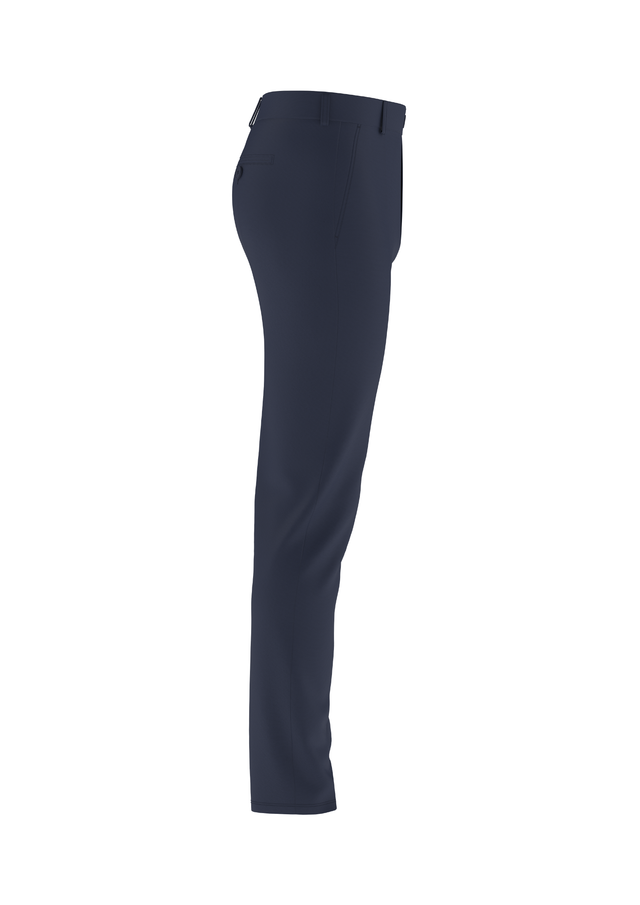 Tailored Navy Blue 4-Way Stretch Dress Casual Pant In Icy Cotton