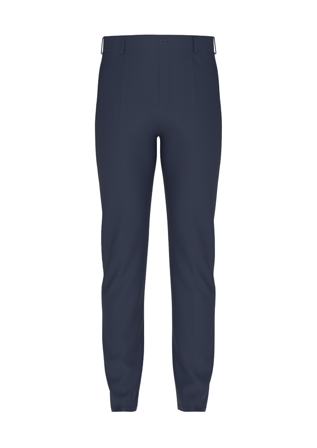 Tailored Navy Blue 4-Way Stretch Dress Casual Pant In Icy Cotton