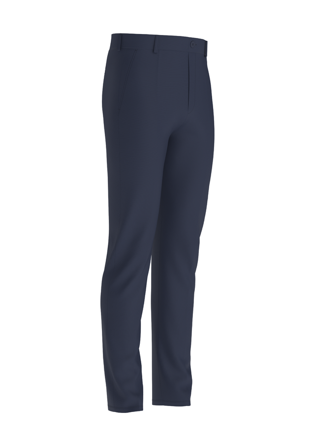 Tailored Navy Blue 4-Way Stretch Dress Casual Pant In Icy Cotton